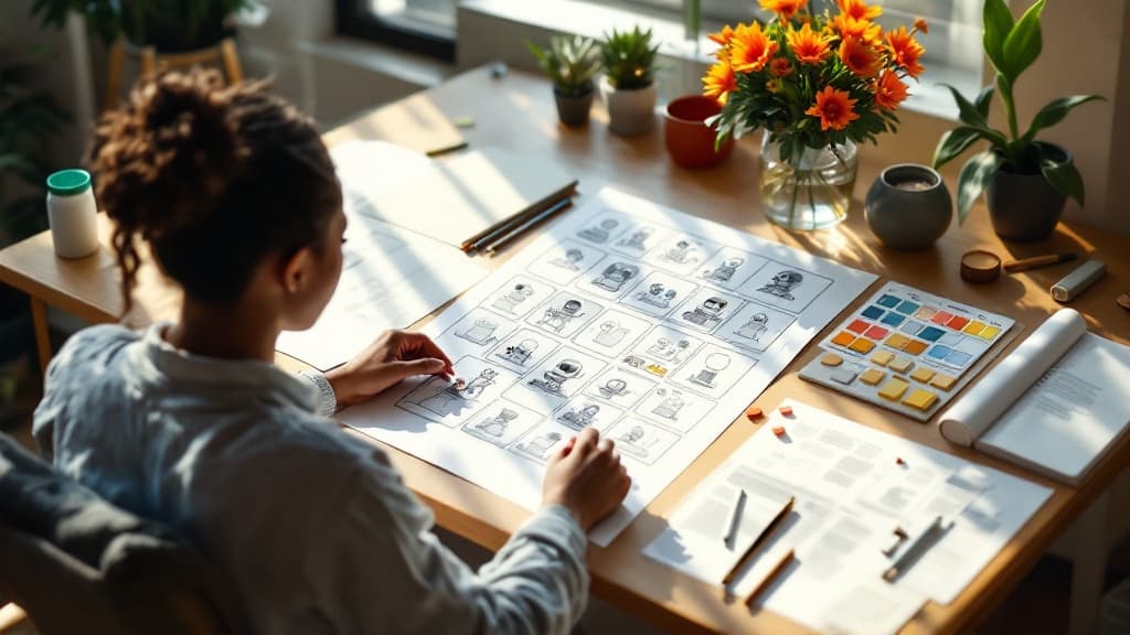 PanelToPrint Studio — comic page preview showing character consistency across panels
